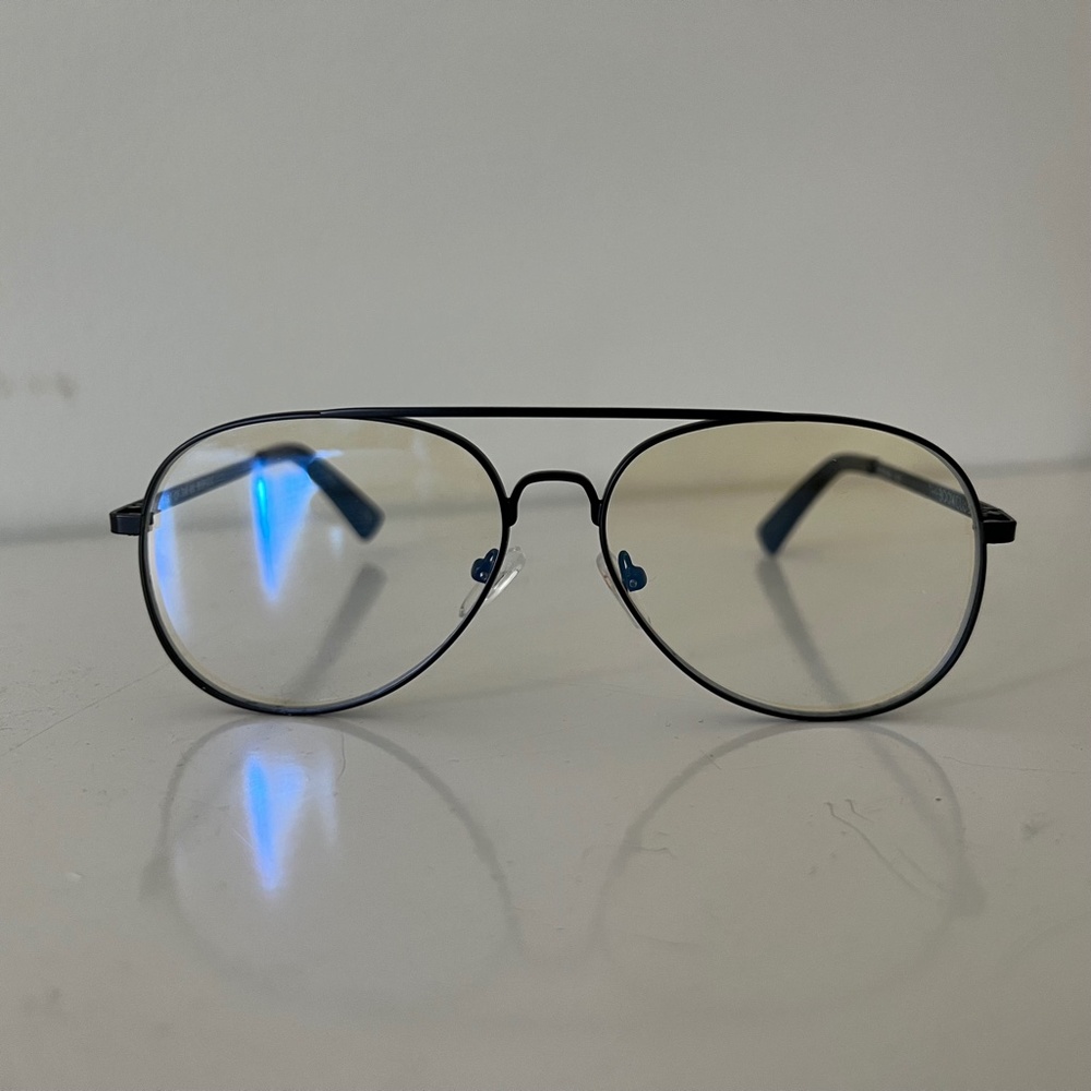 The Book Club Black Aviator Blue Light Glasses